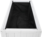 Wooden Cold Frame Greenhouse with Wheels, Garden Shed for Plants, Compact 2 Doors Greenhouse Cabinet, Flower Plant Cabinet with Raised Bed, White 35.4''x17.7''x37.4'' - Image 4
