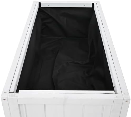 Wooden Cold Frame Greenhouse with Wheels, Garden Shed for Plants, Compact 2 Doors Greenhouse Cabinet, Flower Plant Cabinet with Raised Bed, White 35.4''x17.7''x37.4'' - Image 4