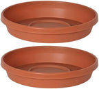 Bloem Terra Plastic Saucer Tray for 16" Terra Planters, Terra Cotta, 2-Pack by Bloem
