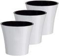 Gardenera 8.6" ARTE Self Watering Planter (Set of 3) in WHITE/BLACK - Indoor Flower Pot for All House Plants, Flowers, Herbs, Succulents, Orchideas, Dahlias and African Violets by Gardenera