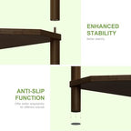 Wisuce Brown Small Corner Shelf Stand, 3-Tier Bamboo Corner Bookshelf - Image 7