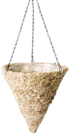 SuperMoss (29245D MossWeave Hanging Basket | Outdoor Hanging Planter with Moss | Decorative Plant Hanger for Porch, Balcony, Garden & Home Décor, Cone, Medium 12.5” D, Blond by SuperMoss