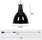 REPTI ZOO 8.5 inch Reptile Light Fixture 200W 2 in 1 E26 Base with Removable Ceramic Socket with On Off Toggle Switch in Black,Aquarium Dome Reptile UVB Light Socket Fixture (Without Bulbs) - Image 2