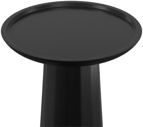 SIMPLIHOME Dayton 13" Wide Solid Wood Round End Table in Black - Image 6
