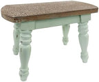 dwellington Farmhouse Wooden Plant Stand - Rustic Solid Wood Design, 300lb Capacity, Sturdy Step Stool for Kids, Kitchen, Bathroom, Vintage Home Decor(Green) by dwellington