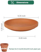 vensovo 9 Inch Terracotta Plant Saucer Pots Tray - 4 Pcs Round Planter Saucers for Indoor & Outdoor Plants, Large Clay Trays Perfect for 8 Inch 8.5 Inch 9 Inch Flower Pot - Image 2