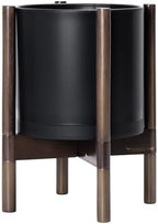 D'vine Dev Plastic Pot with Walnut Wood Stand, Black, 10 in, 55-C-L-2 - Image 6