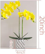 Artificial Orchids Silver Vases Orchids Artificial Flowers Yellow Orchid Height 20 inches - Image 4