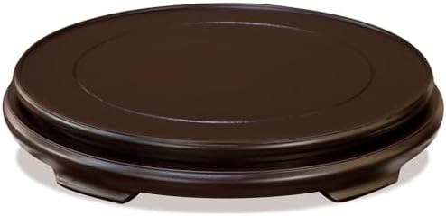 12 Inch Dark Brown Round Chinese Wooden Stand by ChinaFurnitureOnline