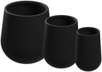 Beuta Large Poly Planters for Outdoor Plants - Set of 3, 15.5/18/20.5 Inches Outdoor Planters for Porch - Tall Planter for Outdoor & Indoor Plants | Large Indoor Plant Pot - USA Made - Black by Beuta
