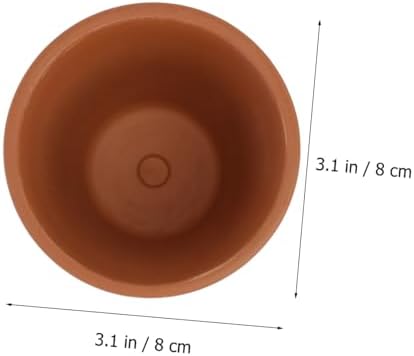 Red Clay Succulent Plant Pots with Saucers 8x8cm Terracotta Containers Set of 5 for Indoor Outdoor Gardening Decorative Flower Planters with Drainage - Image 2