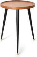 KINNARY Plant Stand Indoor, Mid Century Wood Plant Table Plant Holder with Raised Design,Heavy Duty Metal Tall Flower Pot Stand, Modern Home Decor Small Round Side End Table(11.8"x16") by KINNARY