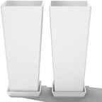 FENCY Set of 2 Tall Outdoor Planters for Climbing Plants, White by FENCY