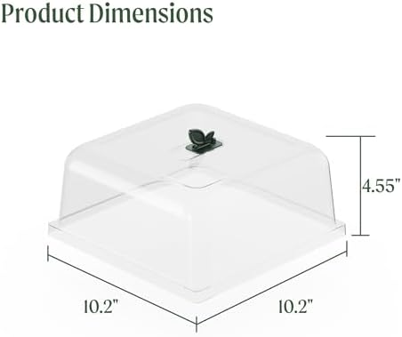 Vego garden Seedling Dome Cover 10" x 10" Food-Grade PET Plastic with Drip Irrigation & Vented Airflow for Seeds Growing Starting (8-Pack) - Image 2