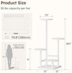 Homsorout Plant Stand Indoor with Grow Light, 4-Tiered Tall Plant Stand Indoor, Metal Plant Shelf with Adjustable Light, Ideal for Living Room, Garden, Patio white - Image 6