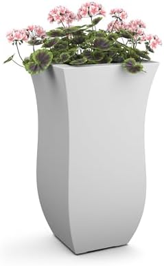 Mayne Valencia 30-Inch Tall Planter – Weather-Resistant Planter for Flowers – Durable Indoor/Outdoor Design for Patio, Porch, or Entryway by Mayne