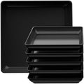 Square Plant Saucer 14 Inch 5 Pack, Planter Trays for Flower Pots, Plant Water Catcher Drip Dishes, Plastic Bottom Watering Plates Indoors and Outdoors - Black by Tectsia