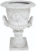 Antique MGO White Garden Urn Planter and Garden Planter Urns, Roman Design, Square Base, Elegant Style, Indoor/Outdoor Use by Unknown