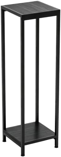 TOSKING 2-Tier Wide & Tall Plant Stand Indoor, Modern Metal Shelf, Black by TOSKINGESSENCE