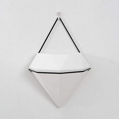 Ceramic Flower Pot Innovative Artificial Fleshy Flower Hanging Container Planter Pot Geometric Glass Wall Decor Container Geramic Vase Flowerpot-L - Image 3