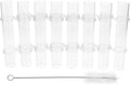 8pcs 18x3cm Glass Hydroponic Tube Vases for Flower Arranging and Plant Propagation Home Décor Cleaning Brush and S-Shaped Hooks by Unknown