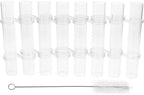 8pcs 18x3cm Glass Hydroponic Tube Vases for Flower Arranging and Plant Propagation Home Décor Cleaning Brush and S-Shaped Hooks by Unknown
