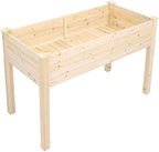 48" Wooden Elevated Garden Planters Box,Rectangular Indoor/Outdoor Flower Pot,Large Planting Planter Boxes,Vertical Flower Pot Stand,with Wood Legs,for Patio Porch Lawn Yard (Natural) - Image 4