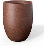 Kante Large Round Bullet Rusty Concrete Planter 21.7" Tall, Outdoor by Unknown