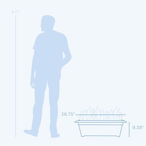 Bloem Dayton 27" Wide Recycled Plastic Planter Box, Ocean Blue, 3-Pack - Image 3