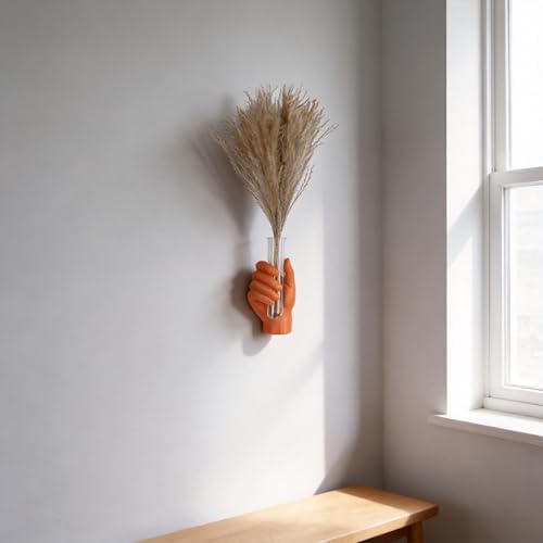 Orange Hand Shaped Wall Vase, Modern Creative Wall Vase, Unique Art Decoration, Stylish Home Decor for Living Rooms, Bathrooms, Patios, Entrances, and Office Decor. - Image 4