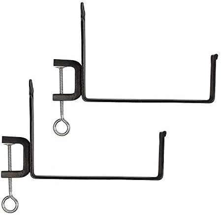 Achla Designs SFB-03C, 10 inch Railing clamp Window Flower Box Brackets, Black by ACHLADesignsHomeGarden