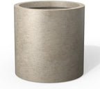 Kante Modern Home Minimalist 15.8" Tall Weathered Concrete Cylinder Planter by Unknown
