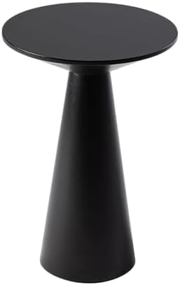 COZAYH Farmhouse Pedestal Small End Table Round Martini Table, Black - Image 7