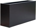 Modern Fiberglass Rectangle Planters- Quick Ship, 48" L x 15" W x 24" H, Black Matte by Unknown