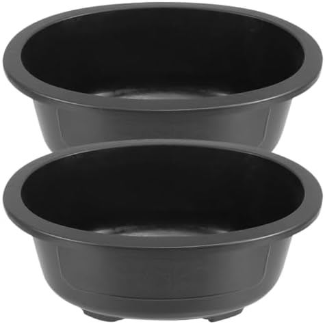 ERINGOGO 2 PCS Bonsai Training Pots, 17'' Bonsai Plants Growing Pot Plastic Oval Planter with Drainage Hole, Large Deep Flower for Nursery, Garden, Balcony by HOME