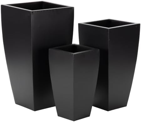 Deco 79 Metal Large Planter Pot, Set of 3, 20", 25", 30"H, Dark Gray by Unknown
