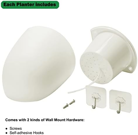 ORIMERC 4 Pack Corner Wall Mounted Hanging Planter Self Watering Triangle Plastic Flower Pot Decorative Modern Plant Vase Container Holder for Succulent Indoor Outdoor Home Office Décor White - Image 3