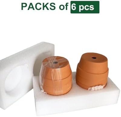 5.1 Inch Shallow Terracotta Plant Pots - 6 Pack Medium Clay Flowerpot with Drainage Hole, Terra Cotta Succulent Pot for Indoor Outdoor Plants - Image 6