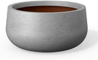 Kante Pale Gray Concrete Planter 20" Dia All-Weather Round Large Pot by Unknown