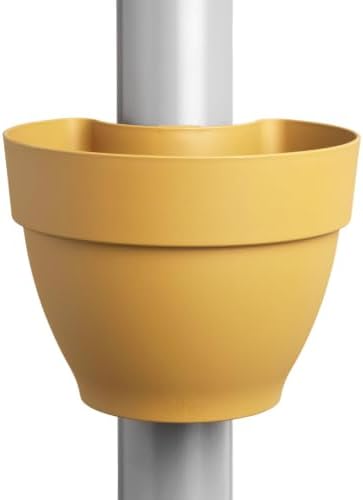 elho Vibia Campana Drainpipe Clicker 40 - Flower Pot for Outdoor - Ø 21.6 x H 16.3 cm - Yellow/Honey Yellow - Image 2