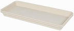 VUWEZ 2 Pack Plastic Plant Saucer, Rectangular 24 inch, Indoors/Outdoors, Drip Tray for Flower Pot, Windowsill (8 X 24'', Beige) by VUWEZ