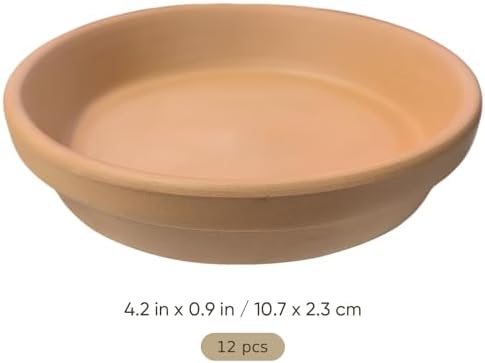 12 Pack Terracotta Saucer, 4.2 x 0.9 in Flower Pot Saucers, Round Clay Trays and Plant Saucers with High Rim Design for Indoor Outdoor Potted Plants, Succulents, Crafts - Image 6