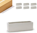 WGVI Long Rectangle Ceramic Planter Vase in White 12" x 4" x 4"H, Block Rectangular Terrarium Box Pot, Flower Arrangement, Table top Centerpiece, Home Decor Organization Storage Container, 6 Pcs. by WGVInternational-OpusGlassware