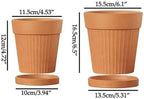 Flower pots 2 Pack Terracotta Planter Flower Pot Outdoor Indoor(15.5cm) - Image 2