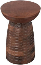SIMPLIHOME Boyd 13" Wide Solid Wood Round End Table in Warm Dark Brown - Image 6