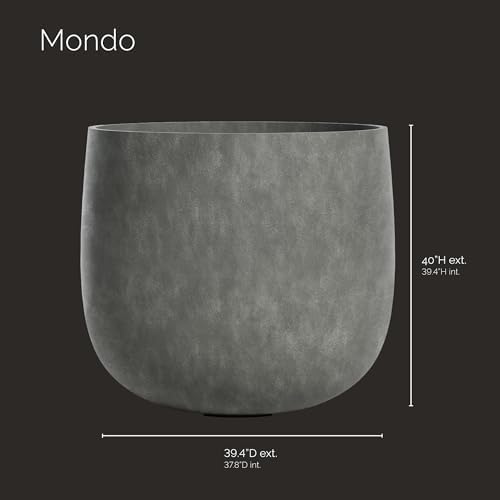 Mondo Round Indoor/Outdoor Planter, 42x40in Grey Stone - Image 2