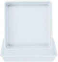 PATIKIL 16 Inch Plant Saucer Tray, 2 Pack PP Plastic Square Plant Saucer Flower Planter Drip Tray for Indoors Outdoors Patio Balcony, White by PATIKIL