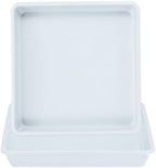 PATIKIL 16 Inch Plant Saucer Tray, 2 Pack PP Plastic Square Plant Saucer Flower Planter Drip Tray for Indoors Outdoors Patio Balcony, White by PATIKIL