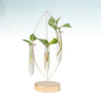 HOMSFOU Glass Test Tube Hydroponic Vase with Iron Golden Leaf Frame, 3-Tube Plant Propagation Planter for Home Décor and Flower Arrangement - Image 7