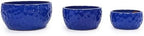 15" Handmade Ceramic Planters, Set of 3, 15/12/10 Inch, Antique Blue - Image 3